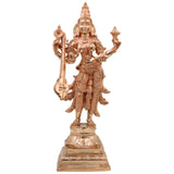 Handcrafted Bronze Saraswati Sharada Vagdevi Idol, Veena Vadini Vidya Devi Chola Art Sculpture for Home Temple Pooja, Gold, 15 Inch, 1 Piece