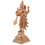 Handcrafted Bronze Saraswati Sharada Vagdevi Idol, Veena Vadini Vidya Devi Chola Art Sculpture for Home Temple Pooja, Gold, 15 Inch, 1 Piece
