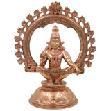 Handcrafted Bronze Ayyappa Idol, Swami Ayyappa Manikandan Dharma Sastha Sabarimala Vigraham, Gold, 14 Inch, 1 Piece