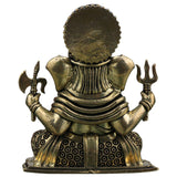 Brass Ganesha Idol, Ganapati Vinayaka Vighneshwara Ekadanta Lambodara Murti for Home Pooja Decor & Gifts, Gold, 3 Inch, 1 Piece