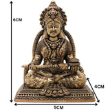 Handcrafted Brass Annapurneshwari Idol, Annapurna Devi Annada Devi Anna Lakshmi Murti for Home Pooja Decor Gift, Gold, 2.5 Inch, 1 Piece
