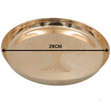 Bronze Kansa Dinner Set, Handcrafted Traditional Kansya Thali Dinnerware for Pooja, Dining, Gifting & Vastu, Gold, 1 Inch, 6 Piece