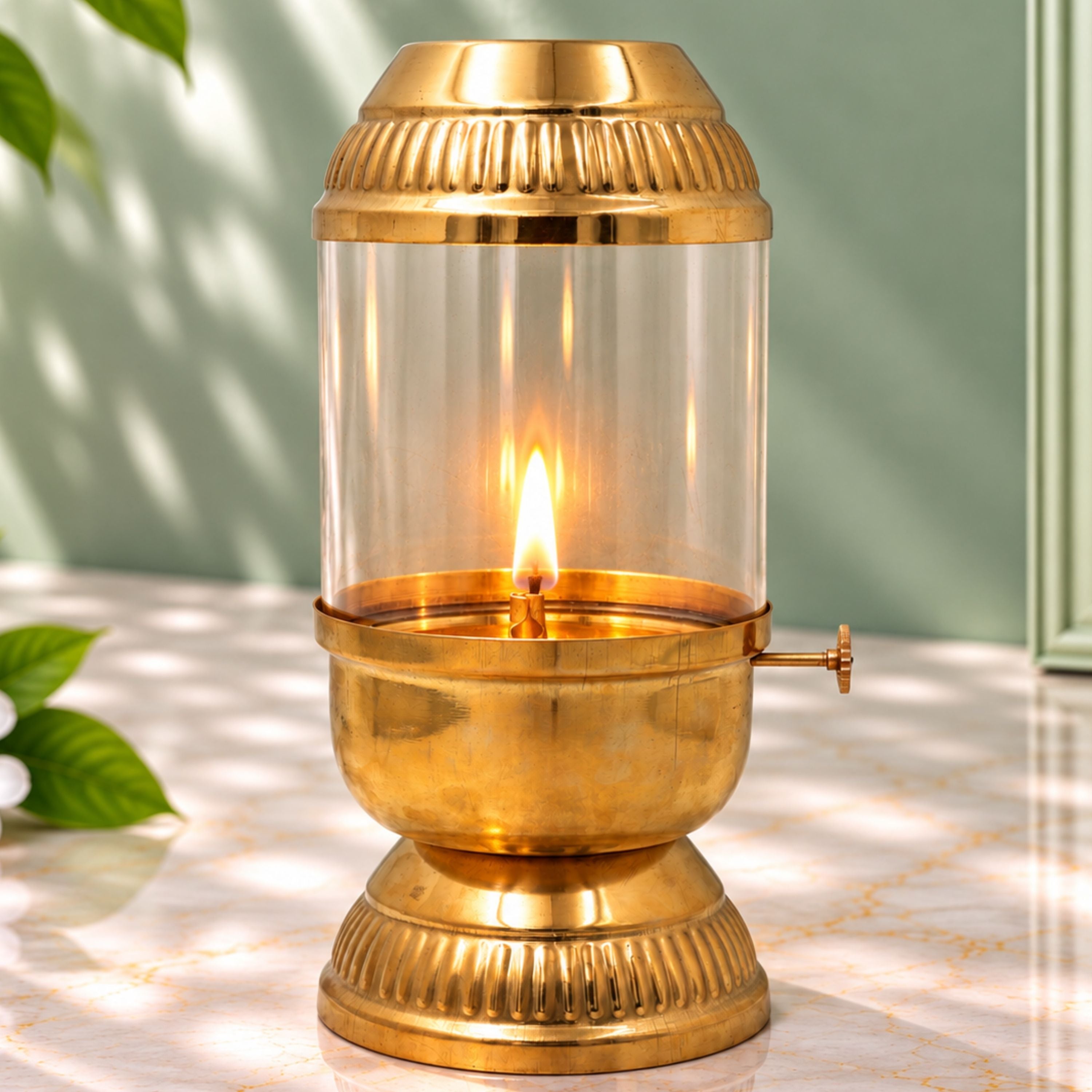  Vintage Style Glass Oil Diya 