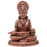 Copper Annapurna Devi Idol, Handcrafted Tamra Annapoorneshwari Murti, Annada Goddess Puja Vigraham for Home Temple Decor, Brown, 2 Inch, 1 Piece