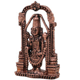Copper Venkateshwara Balaji Sculpture, Handcrafted Sri Srinivasa Tirupati Perumal Govinda Tamraloha Vigraham for Home Puja Decor, Brown, 2.36 Inch, 1 Piece