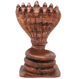 Copper Sheshnag Idol, Handcrafted Ananta Adi Shesha Nagraj Vigraha, Tamraloha Naga Devata Murti for Pooja & Home Decor, Brown, 3 Inch, 1 Piece
