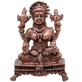 Copper Lakshmi Idol, Handcrafted Mahalakshmi Tamraloha Murti, Sri Devi Padmavati Kamala Vigraham for Pooja & Prosperity, Brown, 1.5 Inch, 1 Piece