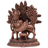 Copper Kamadhenu Idol, Surabhi Nandini Gau Mata Vigraham, Tamra Kamadenu Murti for Pooja Home Decor Gift, Brown, 1.5 Inch, 1 Piece