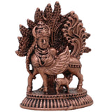 Copper Kamadhenu Idol, Surabhi Nandini Gau Mata Vigraham, Tamra Kamadenu Murti for Pooja Home Decor Gift, Brown, 1.5 Inch, 1 Piece