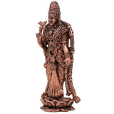 Copper Meenakshi Amman Idol, Meenatchi Meenalochani Devi Tamra Vigraham for Home Puja Decor, Brown, 8.5 Inch, 1 Piece