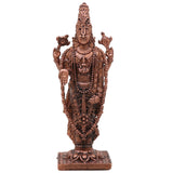 Copper Venkateshwara Balaji Idol, Srinivasa Govinda Perumal Vigraham,Tamra Murti for Home Puja & Spiritual Decor, Brown, 3 Inch, 1 Piece
