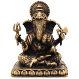 Brass Ganapati Murti Vinayaka Idol, Ganesha Sculpture for Pooja Room Decor, Vighneshwara Gajanana Statue for Home & Gifts, Brown, 2 Inch, 1 Piece