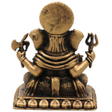 Brass Ganapati Murti Vinayaka Idol, Ganesha Sculpture for Pooja Room Decor, Vighneshwara Gajanana Statue for Home & Gifts, Brown, 2 Inch, 1 Piece