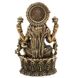 Brass Mahalakshmi Idol, Handcrafted Shri Lakshmi Devi Murti, Kamala Padmavati Indira Bhargavi Vigraha for Pooja Home Decor Gifts, Gold, 3 Inch, 1 Piece