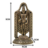 Brass Venkateshwara Balaji Idol, Handcrafted Tirupati Balaji Srinivasa Govinda Murti for Pooja, Home Decor & Gifting, Gold, 3.5 Inch, 1 Piece