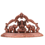 Copper Gaja Lakshmi Idol, Handcrafted Tamra Gajalakshmi Vigraham, Kamala Padma Lakshmi Murti for Pooja, Home Decor & Auspicious Gifts, Brown, 1.5 Inch, 1 Piece