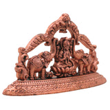 Copper Gaja Lakshmi Idol, Handcrafted Tamra Gajalakshmi Vigraham, Kamala Padma Lakshmi Murti for Pooja, Home Decor & Auspicious Gifts, Brown, 1.5 Inch, 1 Piece