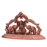 Copper Gaja Lakshmi Idol, Handcrafted Tamra Gajalakshmi Vigraham, Kamala Padma Lakshmi Murti for Pooja, Home Decor & Auspicious Gifts, Brown, 1.5 Inch, 1 Piece