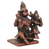 Copper Lakshmi Narasimha Idol, Handcrafted Tamra Lakshmi Narasimhar Swamy Murti, Sri Narasimha Nrusimha Vigraham for Puja, Home Decor & Sacred Gifts, Brown, 2 Inch, 1 Piece
