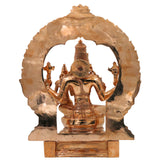 Bronze Varaha Lakshmi Idol, Handcrafted Varahalakshmi Devi Panchaloha Vigraham, South Indian Chola Art Wealth Prosperity Pooja Murti, Gold, 15.5 Inch, 1 Piece