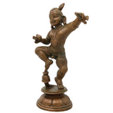 Bronze Shree Krishna, laddu Gopal Idol, Kanha Gopal Govind Murti Panchaloha Style Bal Gopal Murlidhar Shyam Sundar Dwarkadhish Statue for Pooja Home Decor 14 cm, Brown, 5.5 Inch, 1 Piece
