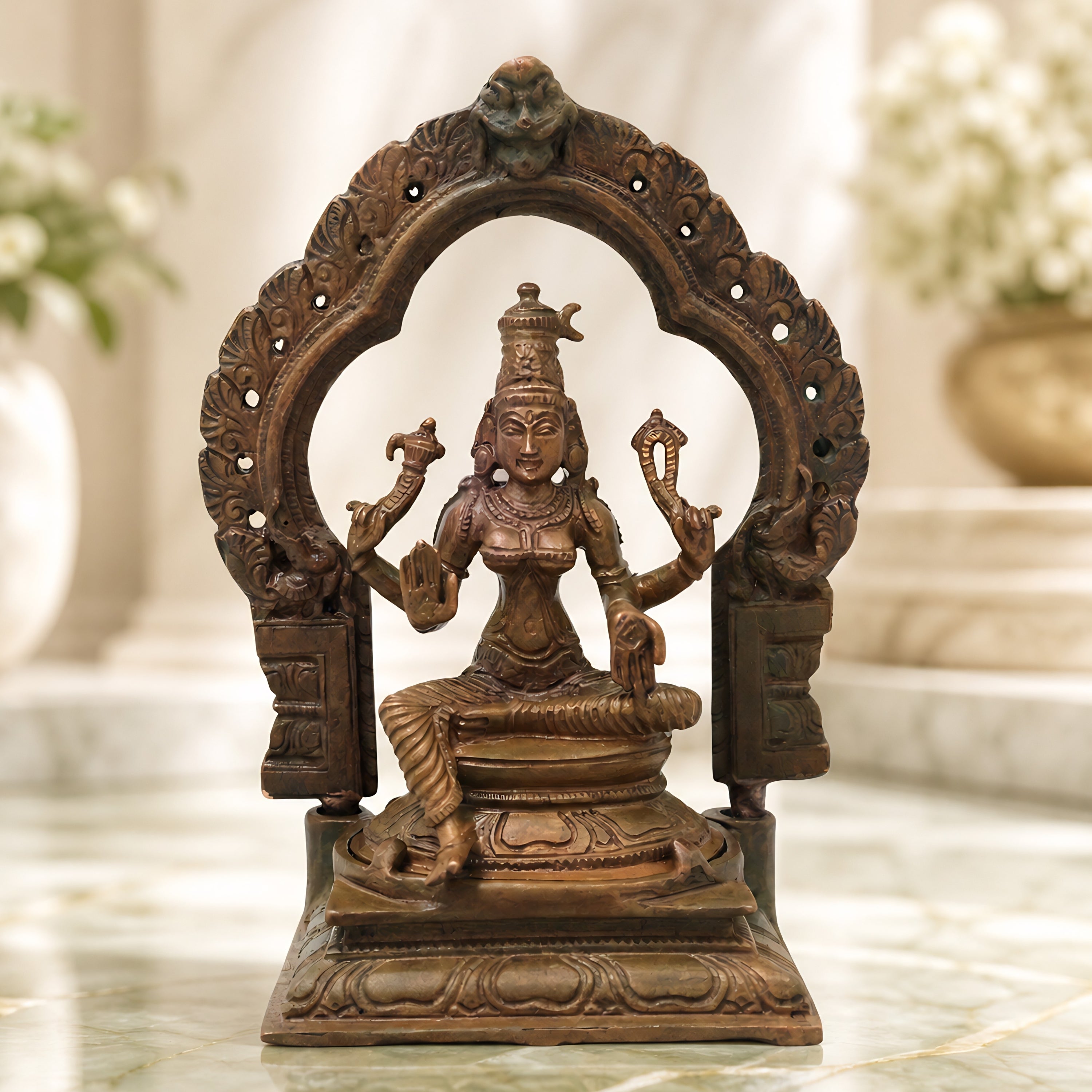 Bronze Parvati Devi Idol Parvathi Gauri Ambika Amman