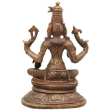 Bronze Bhuvaneshwari Idol, Handcrafted Chola Style Mahavidya Devi Murti for Pooja, Temple, Home Decor & Gifting, Brown, 3 Inch, 1 Piece