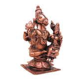 Copper Hayagriva Lakshmi Idol, Sri Lakshmi Hayagreeva Swamy Tamra Murti, Hayagriva Mahalakshmi Vigraha, Lakshmi Hayagriva Perumal Statue for Pooja Mandir Decor, Brown, 4.5 Inch, 1 Piece