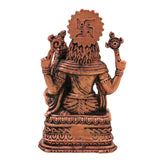 Copper Lakshmi Narasimha Idol, Tamra Lakshmi Narasimha Swamy Murti Vigraha, Sri Lakshmi Narasimhar Statue for Pooja, Home Temple & Spiritual Decor, Brown, 4 Inch, 1 Piece