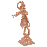 Bronze Shri Krishna Idol, Venugopala Govinda Gopal Murti Chola Art Handmade Temple Vigraha for Home Pooja Decor, Gold, 8 Inch, 1 Piece