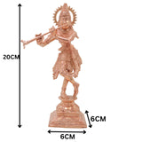 Bronze Shri Krishna Idol, Venugopala Govinda Gopal Murti Chola Art Handmade Temple Vigraha for Home Pooja Decor, Gold, 8 Inch, 1 Piece