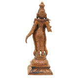 Bronze Meenakshi Amman Idol, Madurai Meenakshi Ambal Devi Murti, South Indian Chola Style Kamsya Panchaloha Vigraha for Home Temple Pooja, Brown, 6 Inch, 1 Piece
