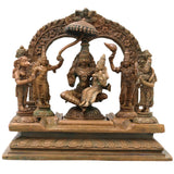 Bronze Vishnu Darbar Lakshmi Narayan Sriman Narayana Perumal Vaikuntha Murti Idol, Brown, 6 Inch, 1 Piece