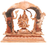 Bronze Vishnu Darbar Idol, Lakshmi Narayana Sriman Narayana Maha Vishnu Parivar Panchaloha Style Kansa Temple Sculpture for Home Mandir & Pooja, Gold, 6.5 Inch, 1 Piece