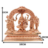 Bronze Vishnu Darbar Idol, Lakshmi Narayana Sriman Narayana Maha Vishnu Parivar Panchaloha Style Kansa Temple Sculpture for Home Mandir & Pooja, Gold, 6.5 Inch, 1 Piece