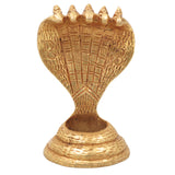 Brass Sheshnag Murti Adi Shesha Ananta Nag Vigraha Peetal Sarparaja Idol for Puja Mandir Decor, Gold, 4 Inch, 1 Piece
