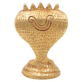 Brass Sheshnag Murti Adi Shesha Ananta Nag Vigraha Peetal Sarparaja Idol for Puja Mandir Decor, Gold, 4 Inch, 1 Piece