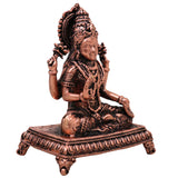 Copper Mahalakshmi Idol Sri Lakshmi Devi Murti Kamala Padmavati Narayani Lakshmi Mata Vigraha for Puja Mandir Vastu Diwali Decor, Brown, 3 Inch, 1 Piece
