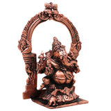 Copper Ganesha Idol, Tamra Ganapati Vinayaka Vighneshwara Gajanana Siddhivinayak Murti for Home Temple Puja Decor, Brown, 4 Inch, 1 Piece