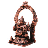 Copper Ganesha Idol, Tamra Ganapati Vinayaka Vighneshwara Gajanana Siddhivinayak Murti for Home Temple Puja Decor, Brown, 4 Inch, 1 Piece