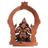 Copper Ganesha Idol, Tamra Ganapati Vinayaka Vighneshwara Gajanana Siddhivinayak Murti for Home Temple Puja Decor, Brown, 4 Inch, 1 Piece