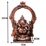 Copper Ganesha Idol, Tamra Ganapati Vinayaka Vighneshwara Gajanana Siddhivinayak Murti for Home Temple Puja Decor, Brown, 4 Inch, 1 Piece