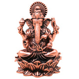 Handcrafted Copper Ganesha Ganapati Idol for Pooja, Home Temple Decor, Vastu & Spiritual Gifting, Brown, 1.5 Inch, 1 Piece