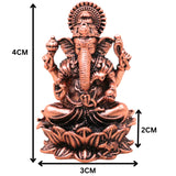 Handcrafted Copper Ganesha Ganapati Idol for Pooja, Home Temple Decor, Vastu & Spiritual Gifting, Brown, 1.5 Inch, 1 Piece