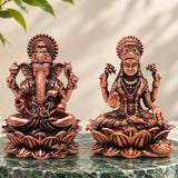 Copper Lakshmi Ganesha Idol