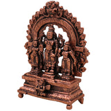 Copper Vishnu Parivar Idol Lakshmi Narayan Bhudevi Murti Sriman Narayana Perumal Sri Devi Bhu Devi Tamra Narayana Family Vigraha for Puja Mandir Home Decor Gift Sculpture Statue, Brown, 3 Inch, 1 Piece