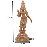 Bronze Shri Devi Idol, Sri Mahalakshmi Lakshmi Narayani Rajalakshmi Kamala Padma Murti, Gold, 5 Inch, 1 Piece