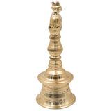 Brass Nandi Bull Bell Ghanti, Basava Vrishabha Nandikeshwara Bail Peetal Pooja Bell, Sacred Cow Cattle Temple Hanging Bell for Home Mandir Decor, Gold, 6.5 Inch, 1 Piece