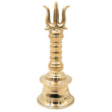 Brass Trishul Bell for Pooja, Shiva Mahadev Trishul Ghanti, Peetal Trident Temple Ghanta, Shankar Bholenath Mandir Aarti Bell, Handmade Hindu Prayer Bell for Home Temple Decor, Gold, 7.5 Inch, 1 Piece