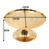 Brass Round Pooja Stand Chowki Peetham Singhasan Circular Idol Display Base Peetal Pittal Hittale Murti Asana Pedestal for God Idol Diya Urli Temple Mandir Decor, Gold, 3 Inch, 1 Piece